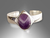 silver amethyst cuff bracelet