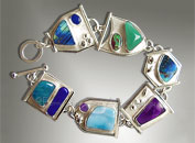 silver gemstone bracelet