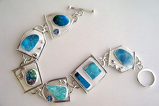 larimar chrysocolla druzy bracelet