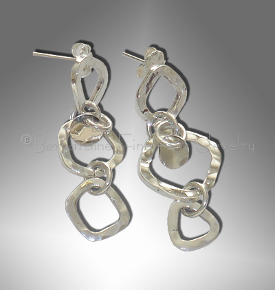 hammered silver earrings