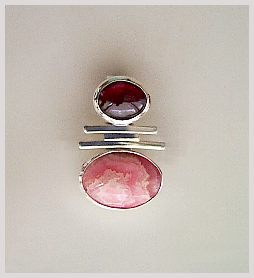 Rhodochrosite, Garnet slide / pendant