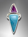 larimar, amethyst silver ring