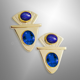 gold sapphire earrings