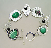 green gemstones bracelet