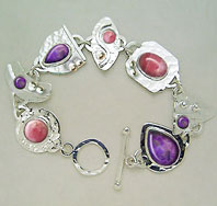 pink/purple cabochon bracelet