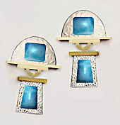 gold larimar earring design