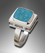 drusy chrysocolla ring