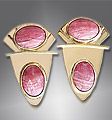 14k gold, rhodochrosite earrings