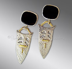 gold / silver onyx earrings