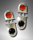 onyx and carnelian earrings