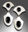 silver onyx earrings