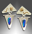 Boulder opal, 18k, sterling earrings