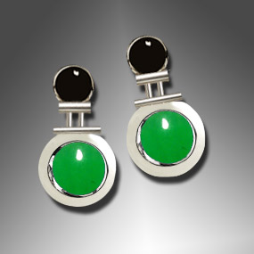 onyx and jade earrings