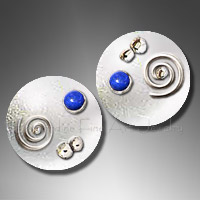 silver lapis earrings