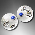 Lapis, Matte Finish Sterling Earrings