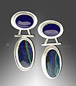 Lapis, Azurite Silver earrings