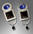 lapis onyx earrings