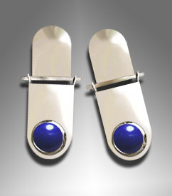 silver lapis earrings