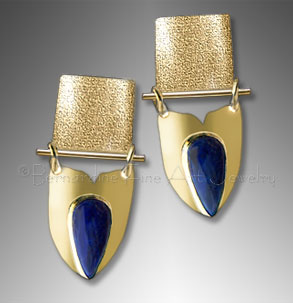 gold lapis earrings