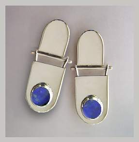 silver lapis earrings