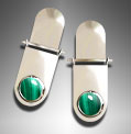 malachite silver earrings