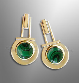 gold malachite earrings