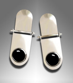 silver onyx earrings