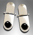 silver onyx earrings