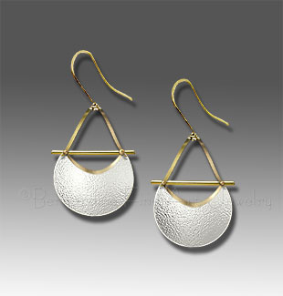 textured silver/gold earrings