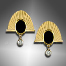 onyx gold earrings