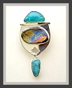  Opal Turquoise Pin Pendant