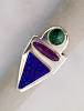 sugilite, lapis, malachite ring