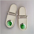 malachite silver earrings