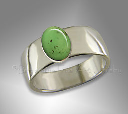 silver chrysoprase ring