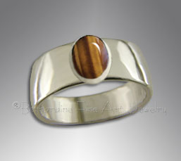 silver tiger's eye ring