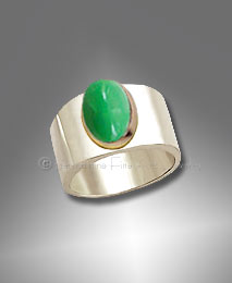 Chrysoprase Ring, Sterling, 14K