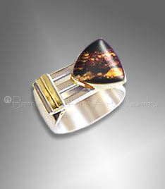 Australian Tiger's Eye, Sterling, 14K