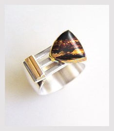 Australian Tiger's Eye, Sterling, 14K