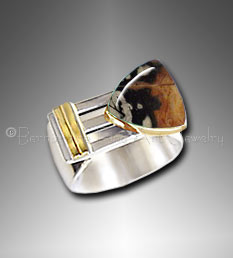 silver/gold men's ring