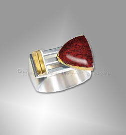 red dino bone ring