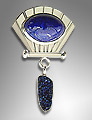 lapis, drusy, pendant