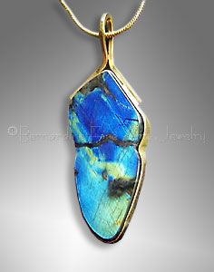 Gold Spectrolite pendant