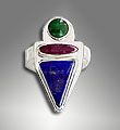 lapis ring with sugilite, malachite