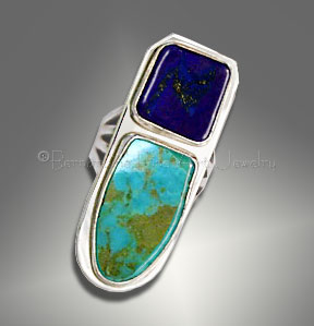 sterling silver lapis and turquoise ring